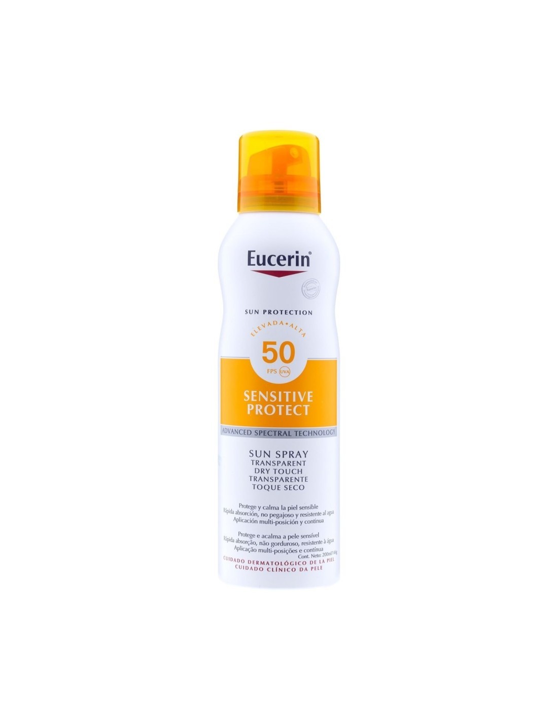 Eucerin dry tocuh spray transparente spf50+ 200ml