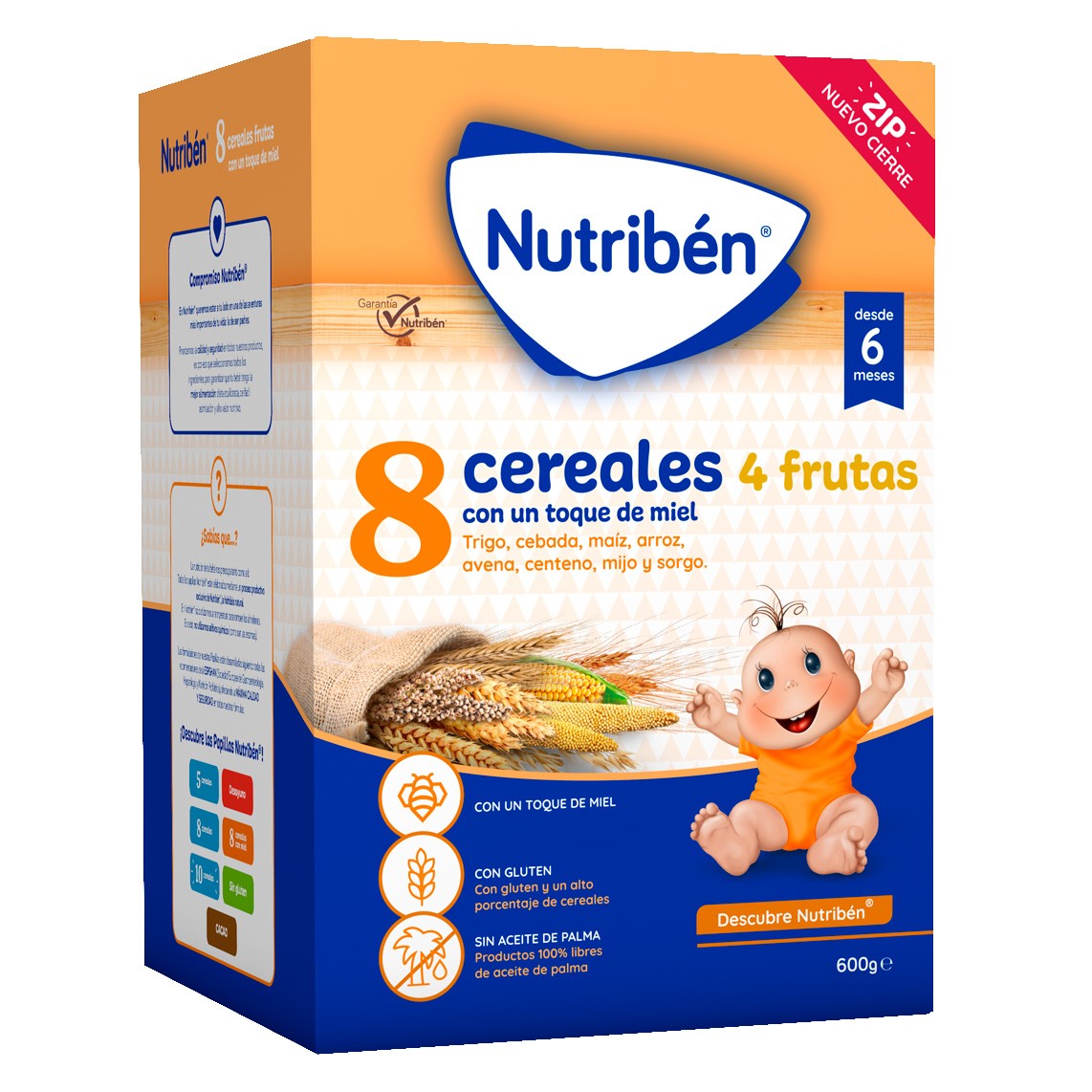 Papilla de 8 cereales con miel 4 frutas