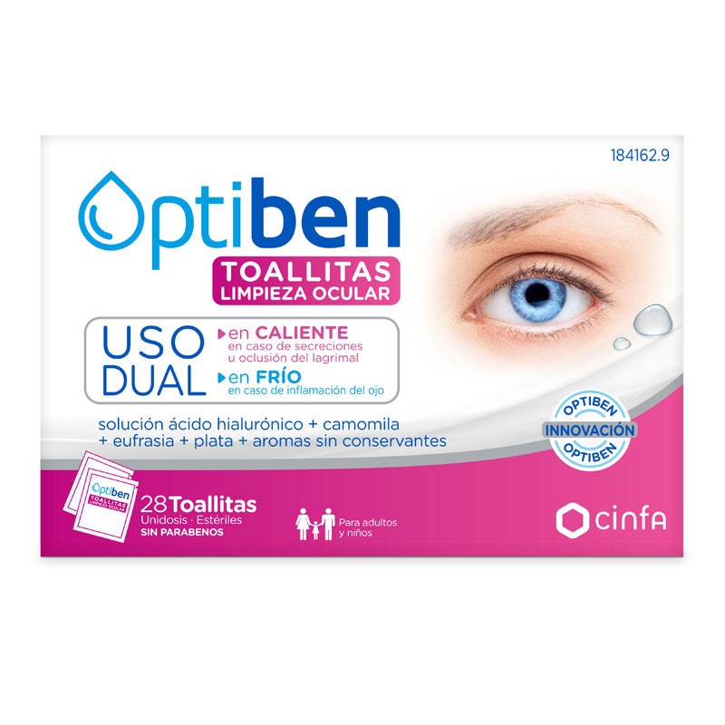 OPTIBEN TOALLITAS OCULARES USO DUAL 28 U