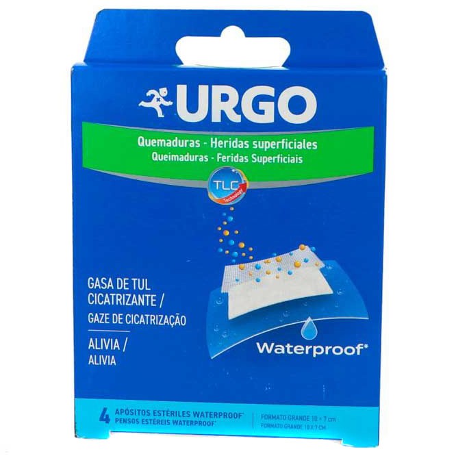 Urgo apósitos para quemaduras superficiales resistentes al agua 10x7cm 4u